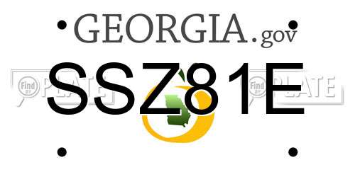 SSZ81E Georgia License Plate
