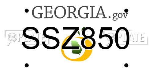 SSZ850 Georgia License Plate
