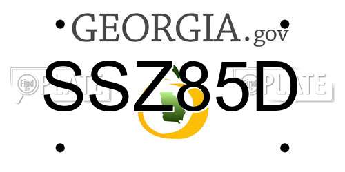 SSZ85D Georgia License Plate