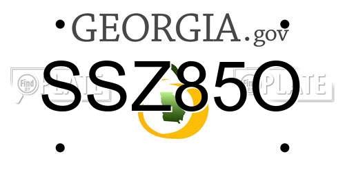 SSZ85O Georgia License Plate