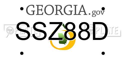 SSZ88D Georgia License Plate