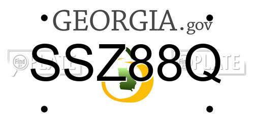SSZ88Q Georgia License Plate