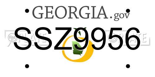 SSZ9956 Georgia License Plate