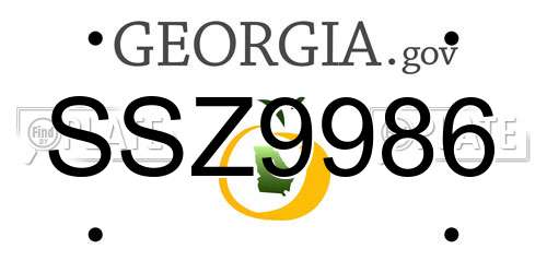 SSZ9986 Georgia License Plate