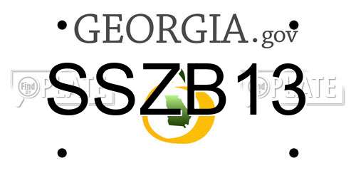 SSZB13 Georgia License Plate