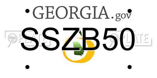 SSZB50 Georgia License Plate