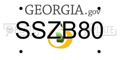 SSZB80 Georgia License Plate