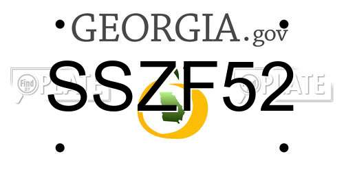 SSZF52 Georgia License Plate