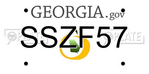 SSZF57 Georgia License Plate
