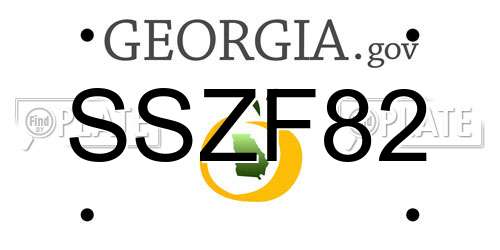 SSZF82 Georgia License Plate