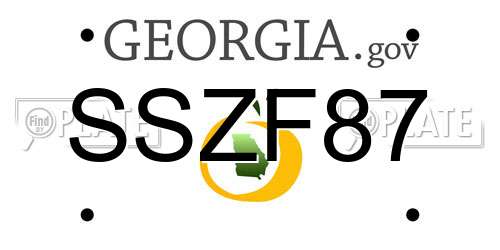 SSZF87 Georgia License Plate