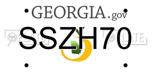 SSZH70 Georgia License Plate