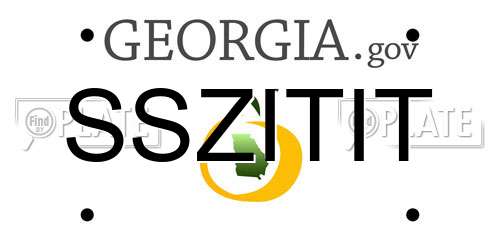 SSZITIT Georgia License Plate