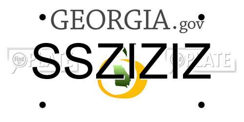 SSZIZIZ Georgia License Plate