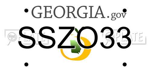 SSZO33 Georgia License Plate
