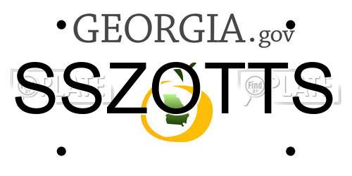 SSZOTTS Georgia License Plate