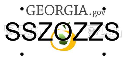 SSZOZZS Georgia License Plate