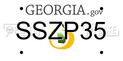 SSZP35 Georgia License Plate