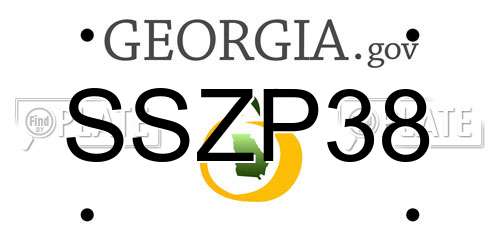 SSZP38 Georgia License Plate