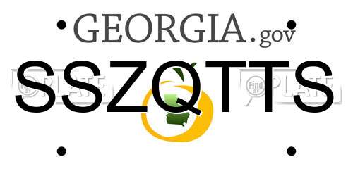 SSZQTTS Georgia License Plate