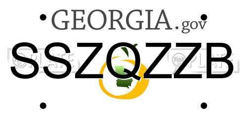 SSZQZZB Georgia License Plate