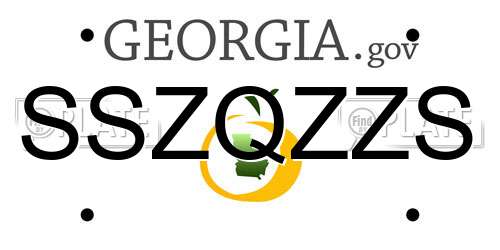 SSZQZZS Georgia License Plate