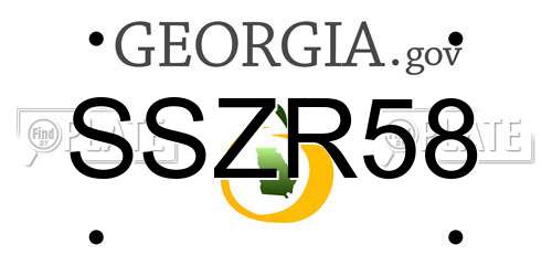 SSZR58 Georgia License Plate