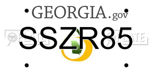 SSZR85 Georgia License Plate