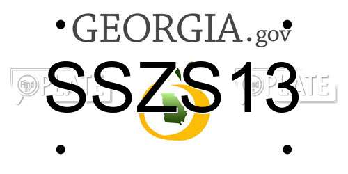 SSZS13 Georgia License Plate