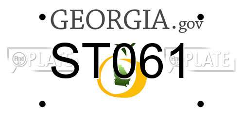ST061 Georgia License Plate