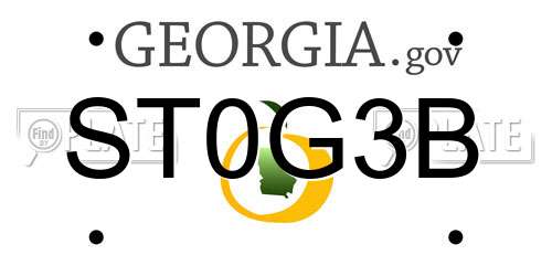 ST0G3B Georgia License Plate