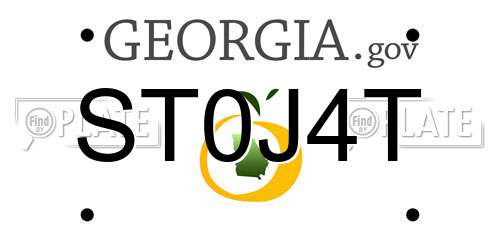 ST0J4T Georgia License Plate