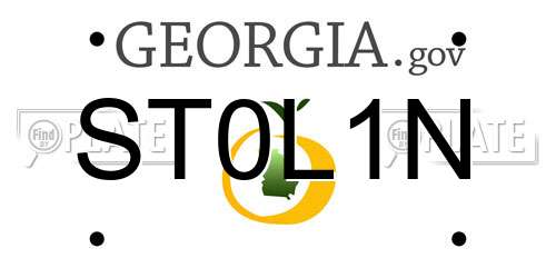 ST0L1N Georgia License Plate