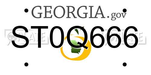 ST0Q666 Georgia License Plate