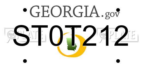 ST0T212 Georgia License Plate