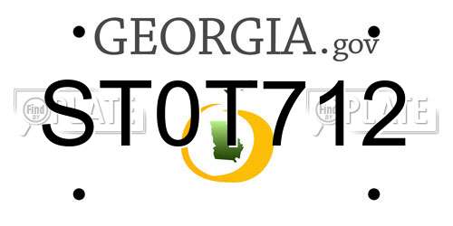 ST0T712 Georgia License Plate