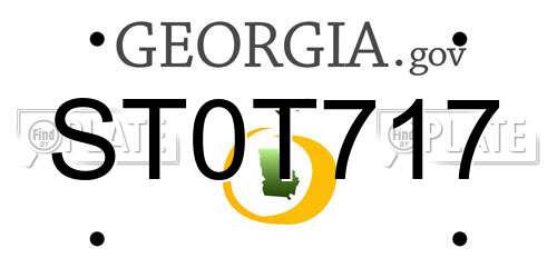 ST0T717 Georgia License Plate