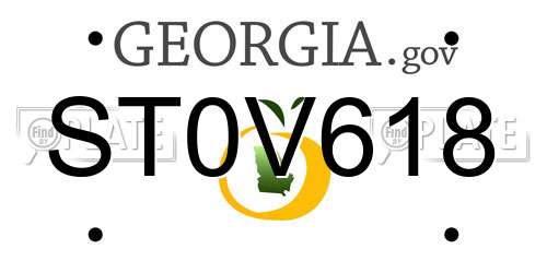 ST0V618 Georgia License Plate