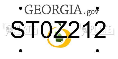 ST0Z212 Georgia License Plate