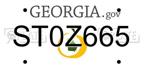 ST0Z665 Georgia License Plate
