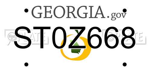 ST0Z668 Georgia License Plate