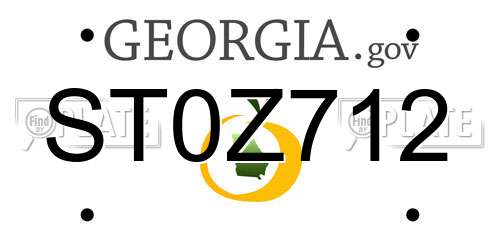 ST0Z712 Georgia License Plate
