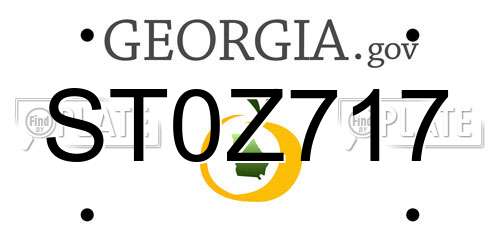 ST0Z717 Georgia License Plate