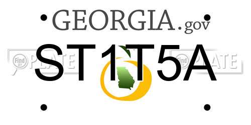 ST1T5A Georgia License Plate