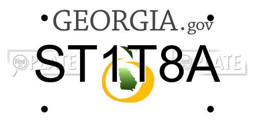 ST1T8A Georgia License Plate