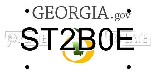 ST2B0E Georgia License Plate