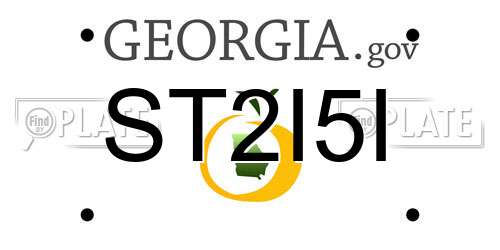ST2I5I Georgia License Plate