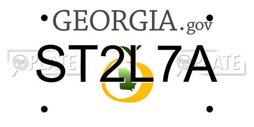ST2L7A Georgia License Plate