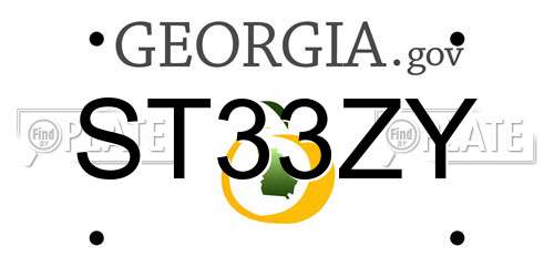 ST33ZY Georgia License Plate