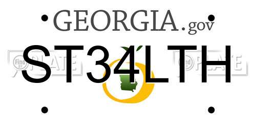 ST34LTH Georgia License Plate